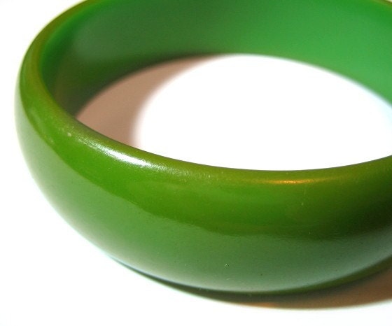 Bracelet,  Green Bakelite, Vintage