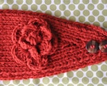 Thick Burnt Orange Knit Flower Headband. Can also be worn as a Neckwarmer Buy 2 and SAVE