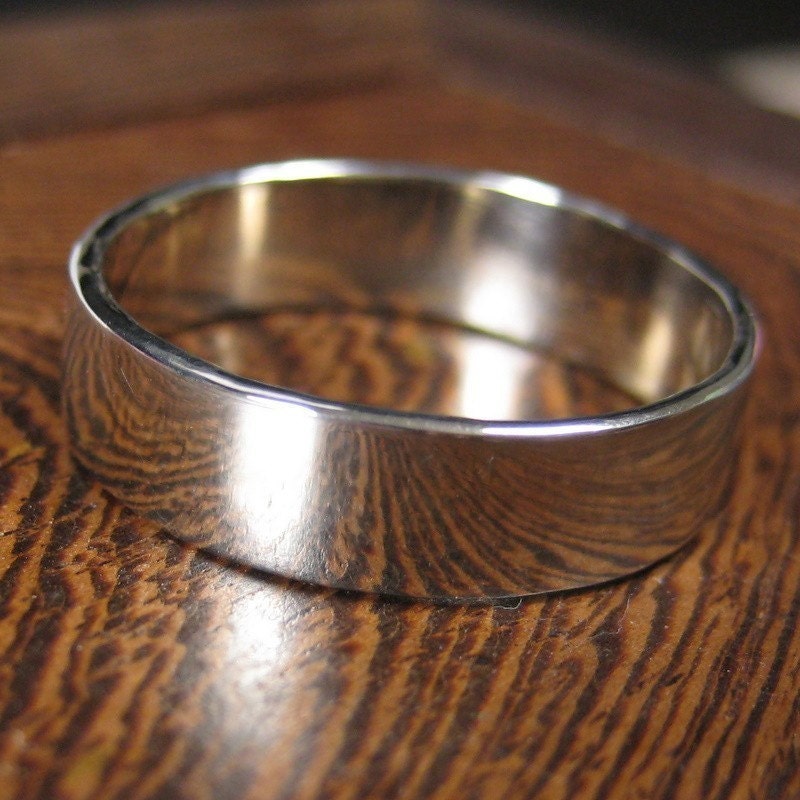 The Big Men's Ring, 14K White or Yellow Gold Hand Forged Men's Band