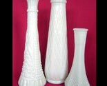 Three Vintage Milk Glass Vases