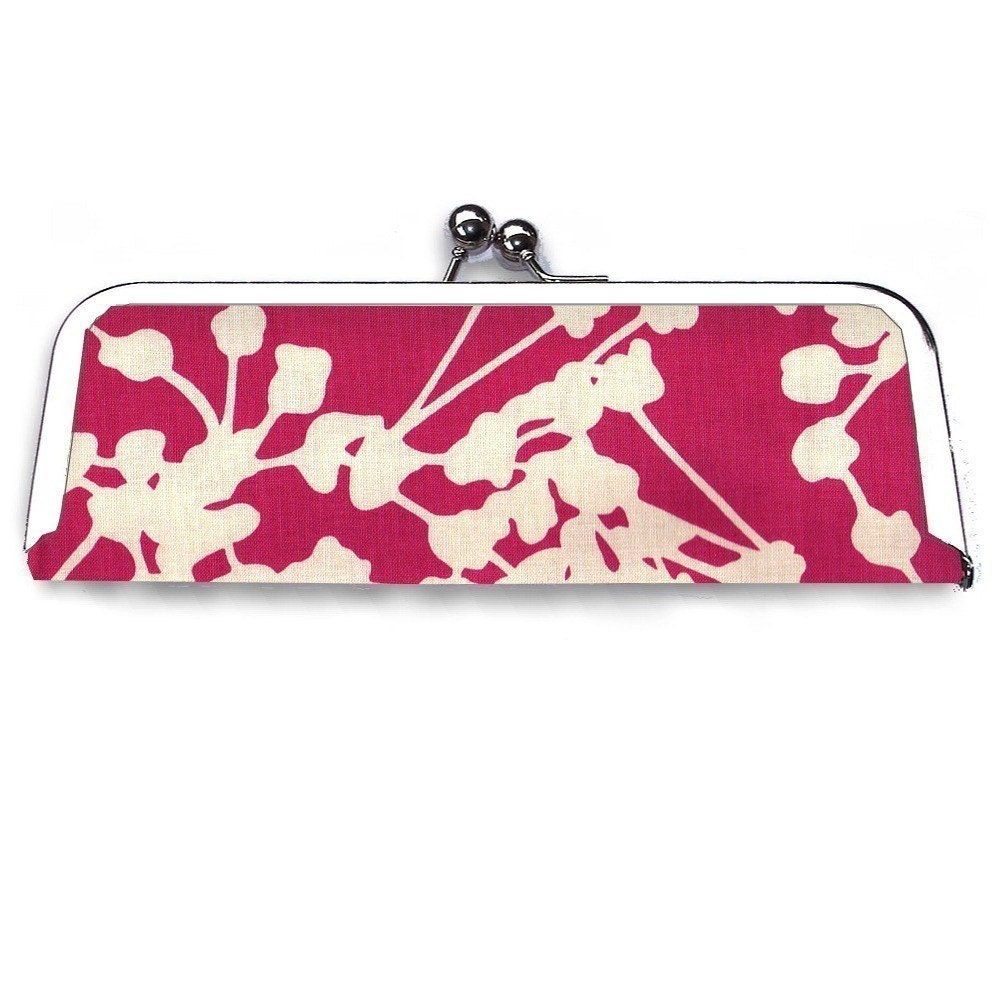 Pink and Cream Pods Frame Clutch Wallet