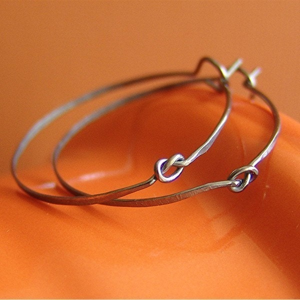 ShinyAdornments In Knots - Handmade Sterling Silver Hoop Earrings