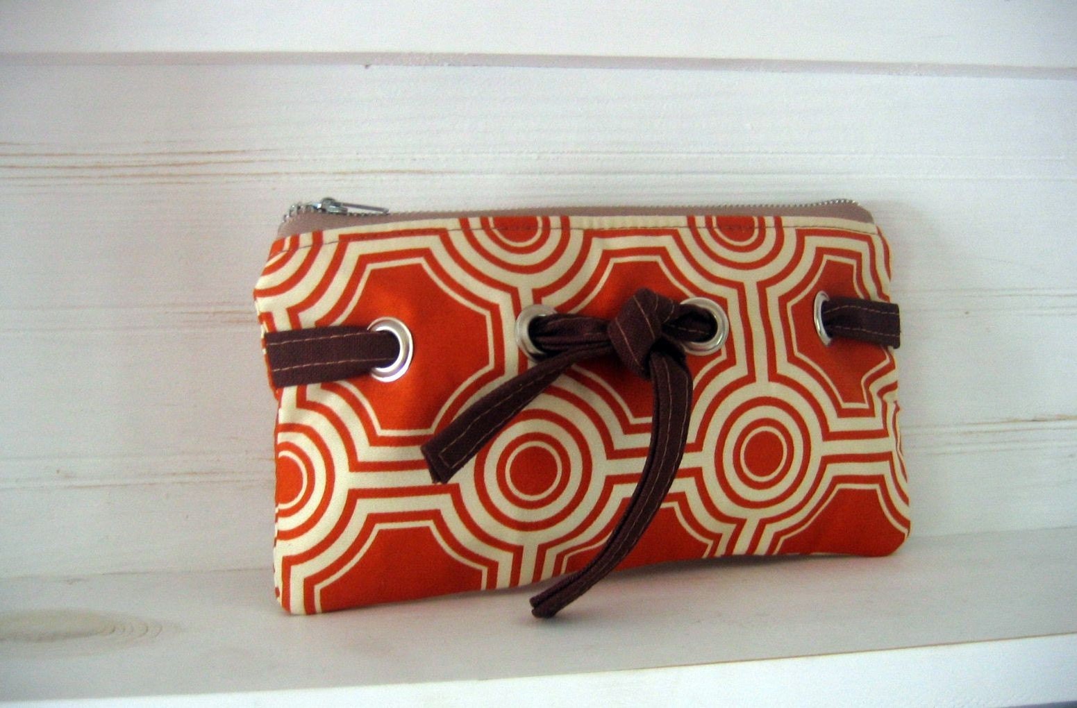 Knotted Pouch in Tangerine Tile