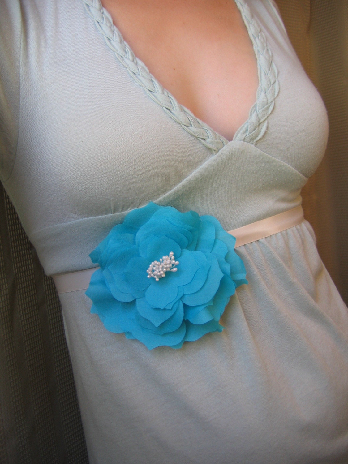 Fancy Lady Single Bloom Sash, in the Color of Your Choice