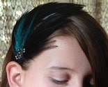 Eve - Black and Teal Feather Hair Clip