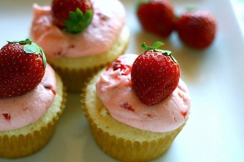 Cute Strawberry Cupcakes 8 x 12 Photo