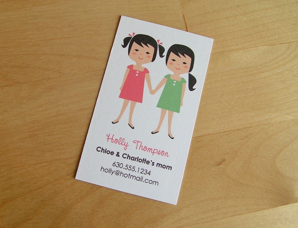 Custom Printable Calling Card - 2 children