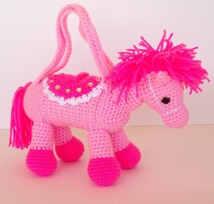 Pink Pony Crocheted Purse for Girls Valentine
