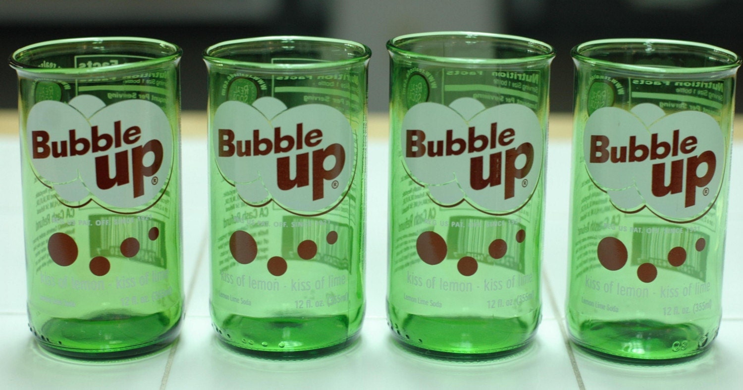 YAVA Glass - Recycled Bubble Up Soda Bottle Glasses (Set of 4)