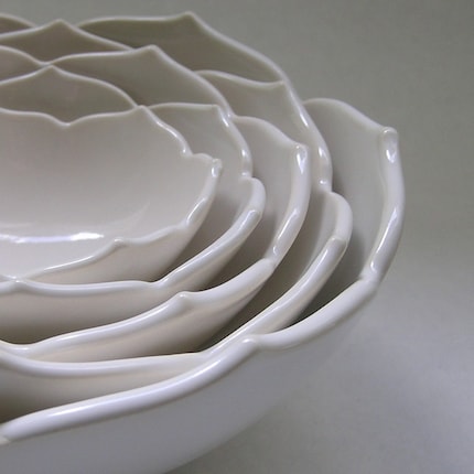 Five Nesting Lotus Bowls
