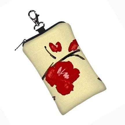 Gadget Keeper - padded case for  iPhone 3G,  iPod Touch,   Blackberry,  MP3 Player,   Camera, etc  - Asian Cherry Blossom