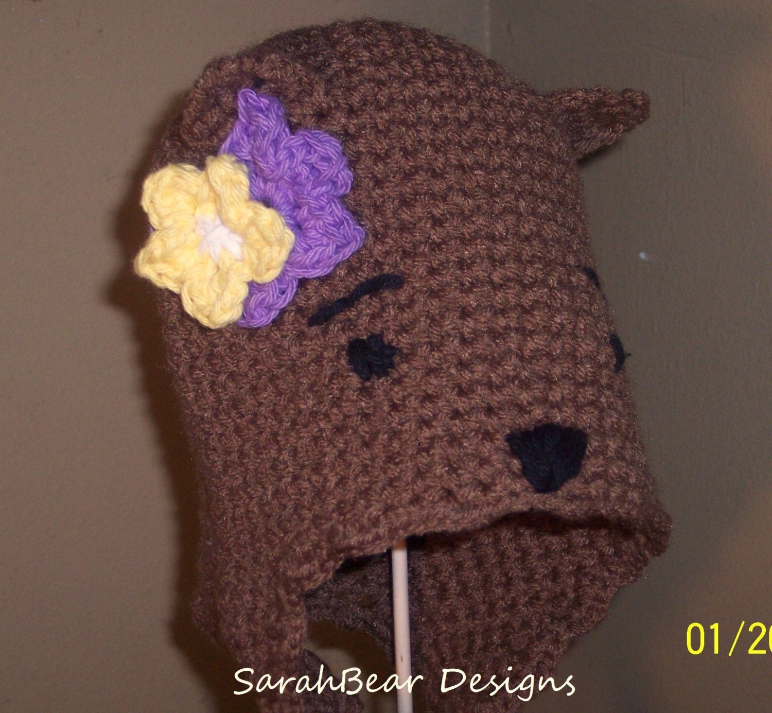 Crocheted Baby Bear Hat 2-4