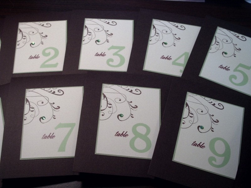 Stylish Swirl Table Number Card - Sample