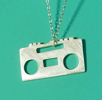 BOOMBOX sterling silver charm necklace