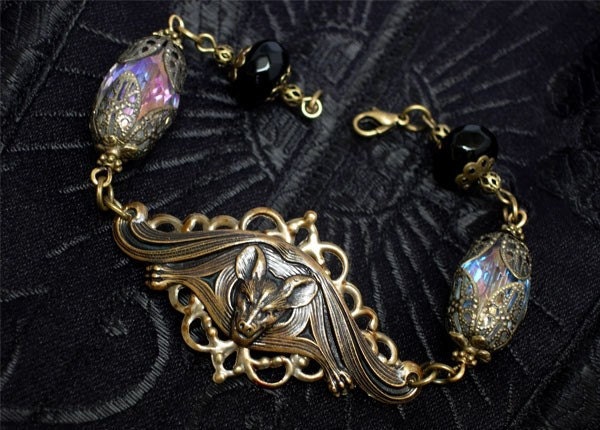 Gothic Vampire Victorian Jewelry Bracelet - Goth Halloween Jewellery - Invocation Bracelet