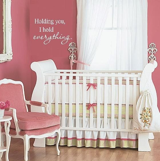 Holding You, I Hold Everything Vinyl Lettering Wall Decal