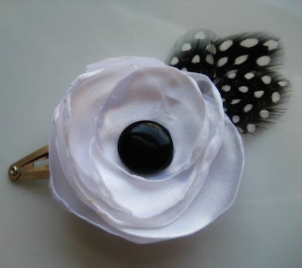 Beautiful Black and White Hair Clip