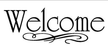 Welcome with Flourish Vinyl Decal