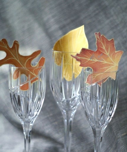 100 Paper Leaves in Autumn Fall colors - Events - Weddings - Crafts - Place cards - Escort Cards-Decoration