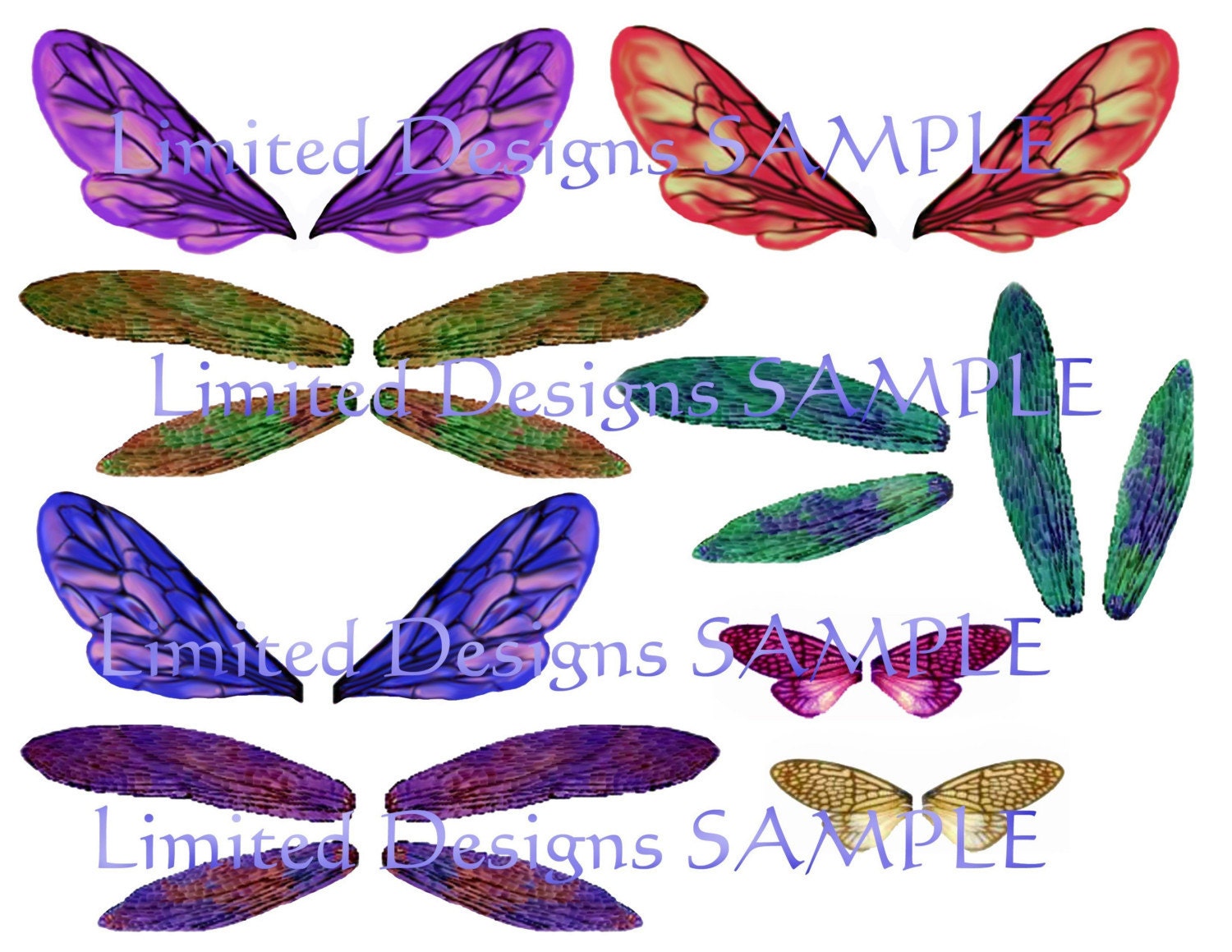 AVAILABLE FOR INSTANT ONLINE DOWNLOAD - Over 650 OoAk Wings, Crowns, Altered Party Hats, Eyes, Mushrooms and More...PLUS FREE TUTORIAL to Make OoAk Irridescent FANTASY Wings and MORE...Great to use on OoAk Polymer Fairies and Bears