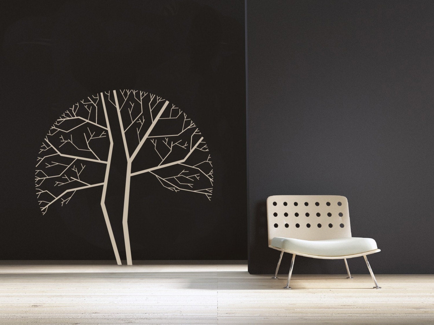 Modern Tree Design -- LARGE WALL DECAL -- Easy Installation
