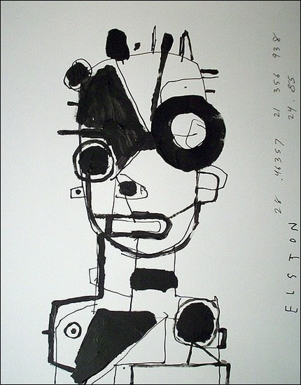 LOST ART 944 . original abstract face painting / ELSTON