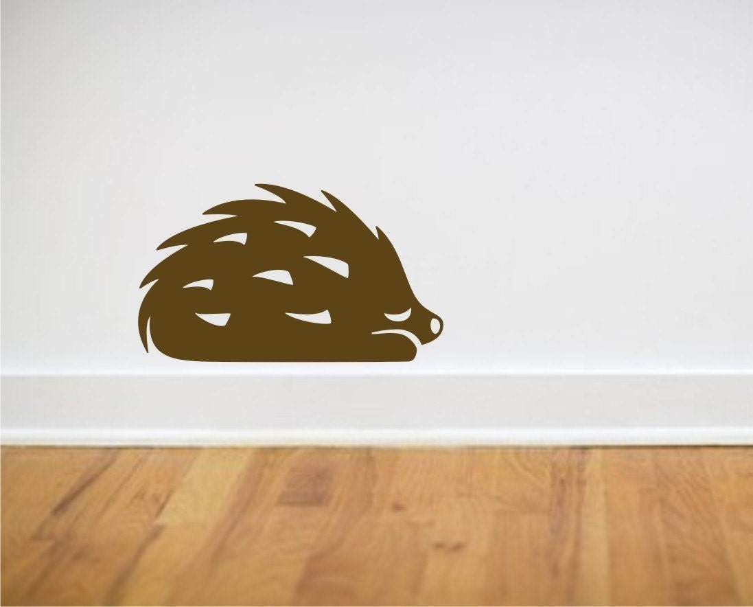 Brown Hedgehog vinyl wall decal from Fairytale Forest Scene