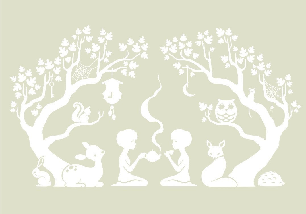 Brown Bunny vinyl wall decal from Fairytale Forest Scene