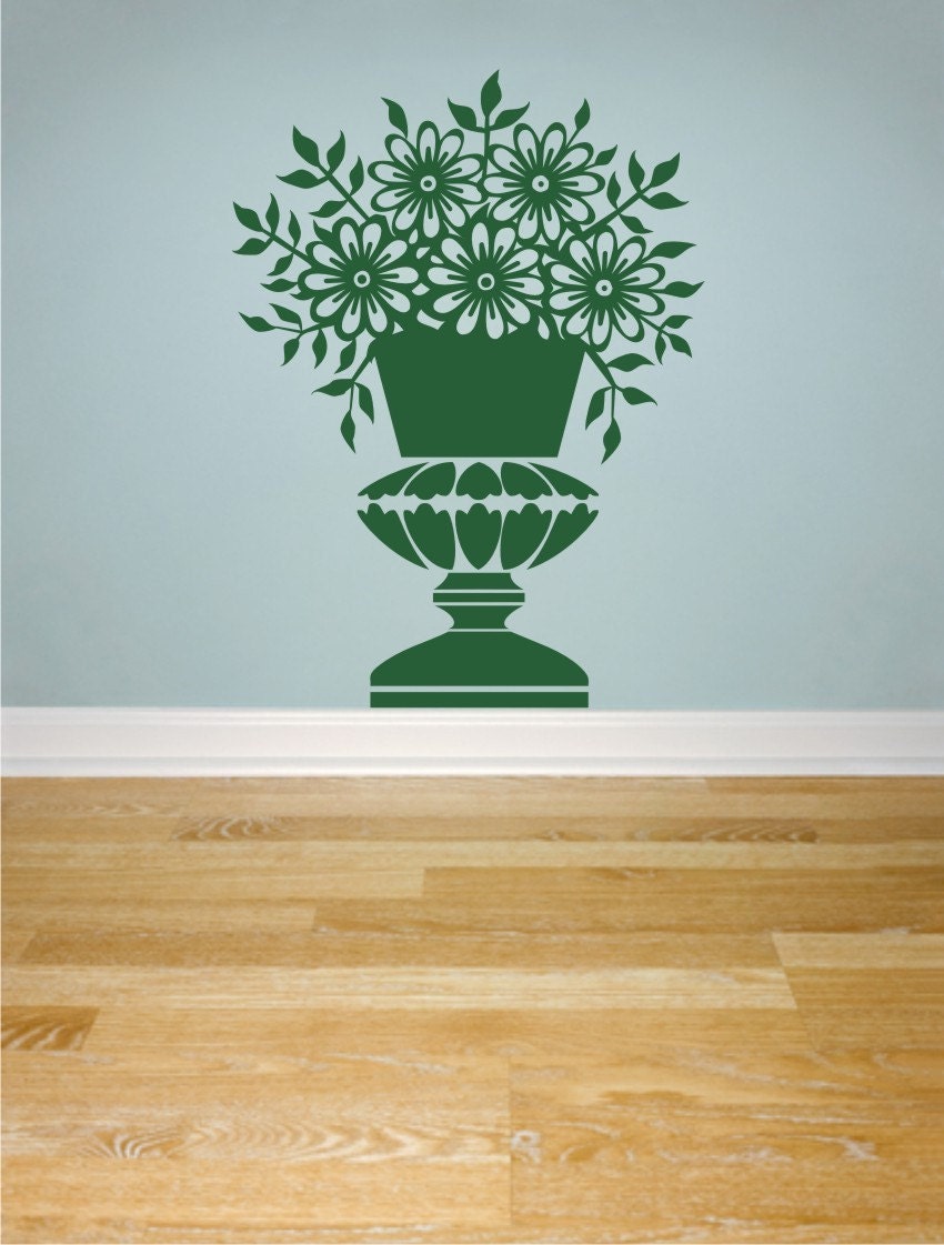 Victorian Theme Flowers in Vase wall decal