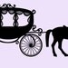 Horse Drawn Princess Carriage vinyl wall decal Silhouette of Cinderella's Carriage