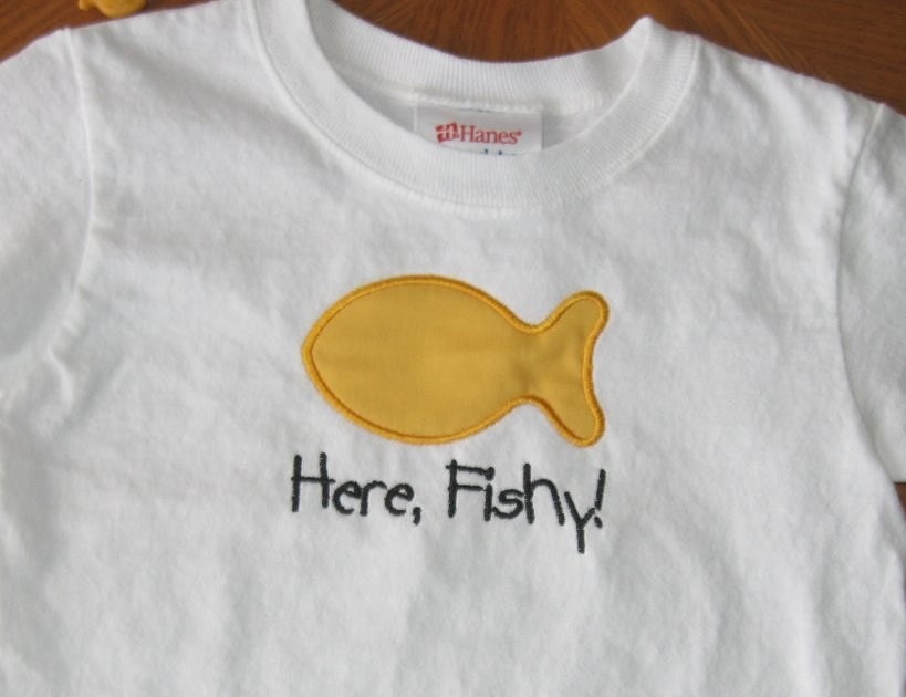 Applique Goldfish Shirt or Onesie - Embroidered Personalized