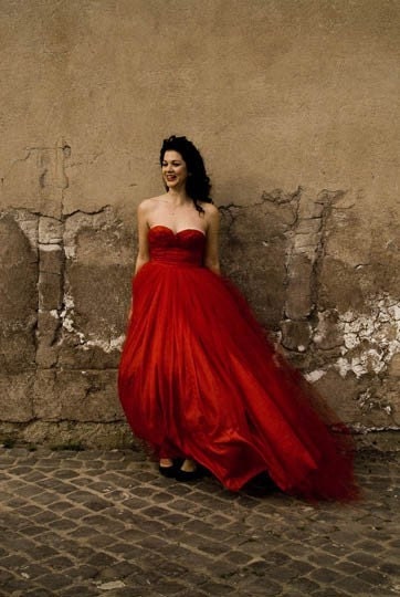 Red Poppy evening gown
