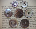VINTAGE, LARGE SMOKEY  SHELL BUTTONS,  MOTHER OF PEARL