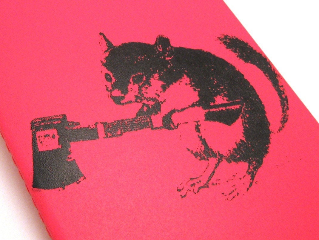 Notebook - Kangaroo Hatchet Rat lined notebook - ecofriendly - 3.5 x 5.5 inches - moleskine-size