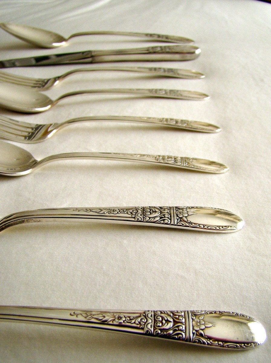 51-piece set of vintage silverware