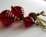 Anabelle Vintage Swarovski Crystal Garnet Red Dangle Earrings