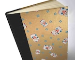 Handbound Lined Journal - lucky black cat with gold