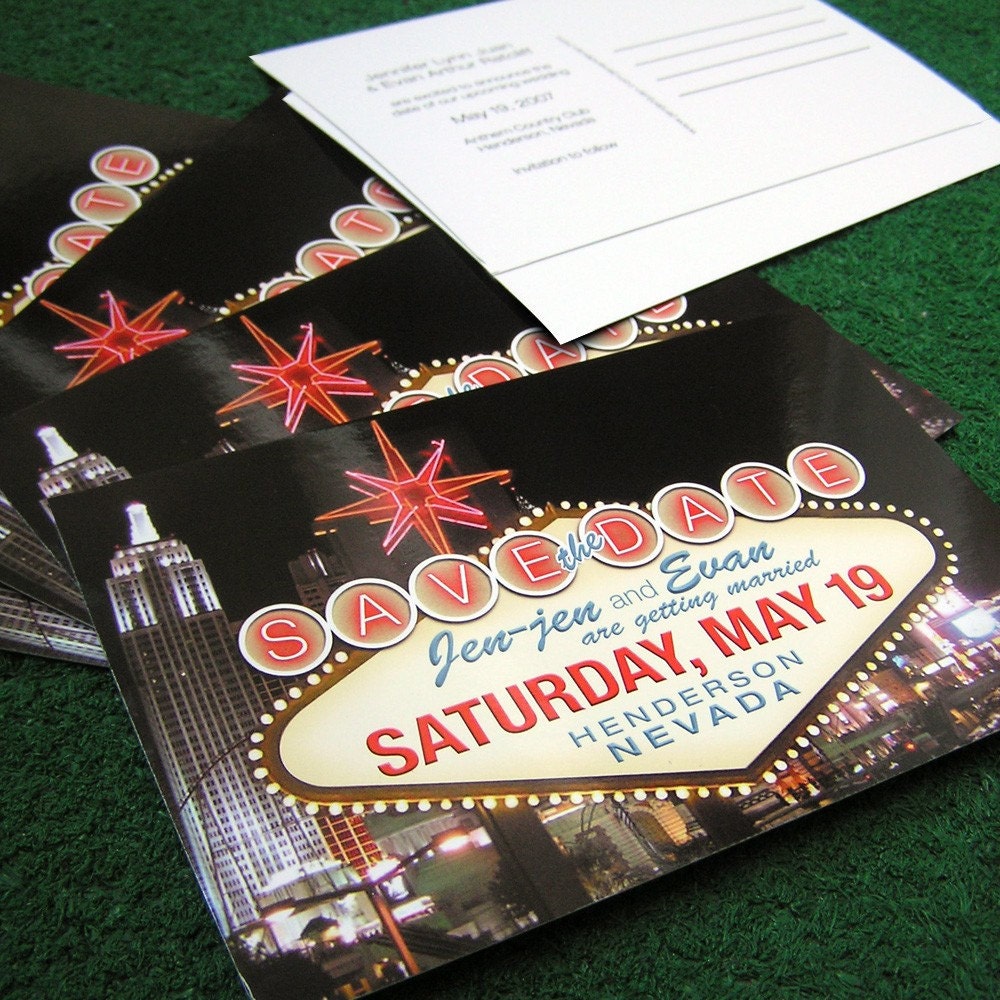 Las Vegas Save the Date Postcards - Set of 100