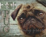CUTE PUG DOG PRINT English French BULL DOG PORTRAIT POSTER Fun Art SIGNED DOG PICTURE
