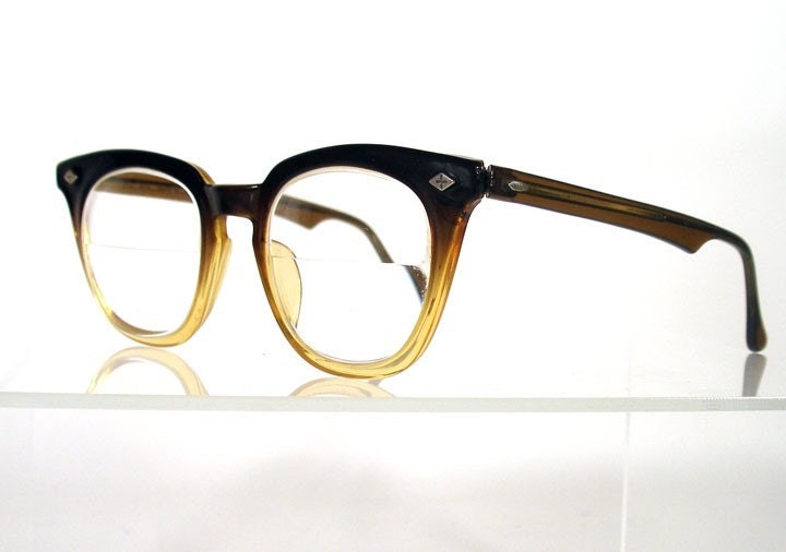 Vintage BAUSCH and LOMB Brown Fade Hornrim Eyeglass Frames