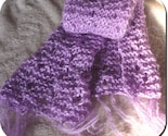 Lilac Mohair Knitted Lace Scarf