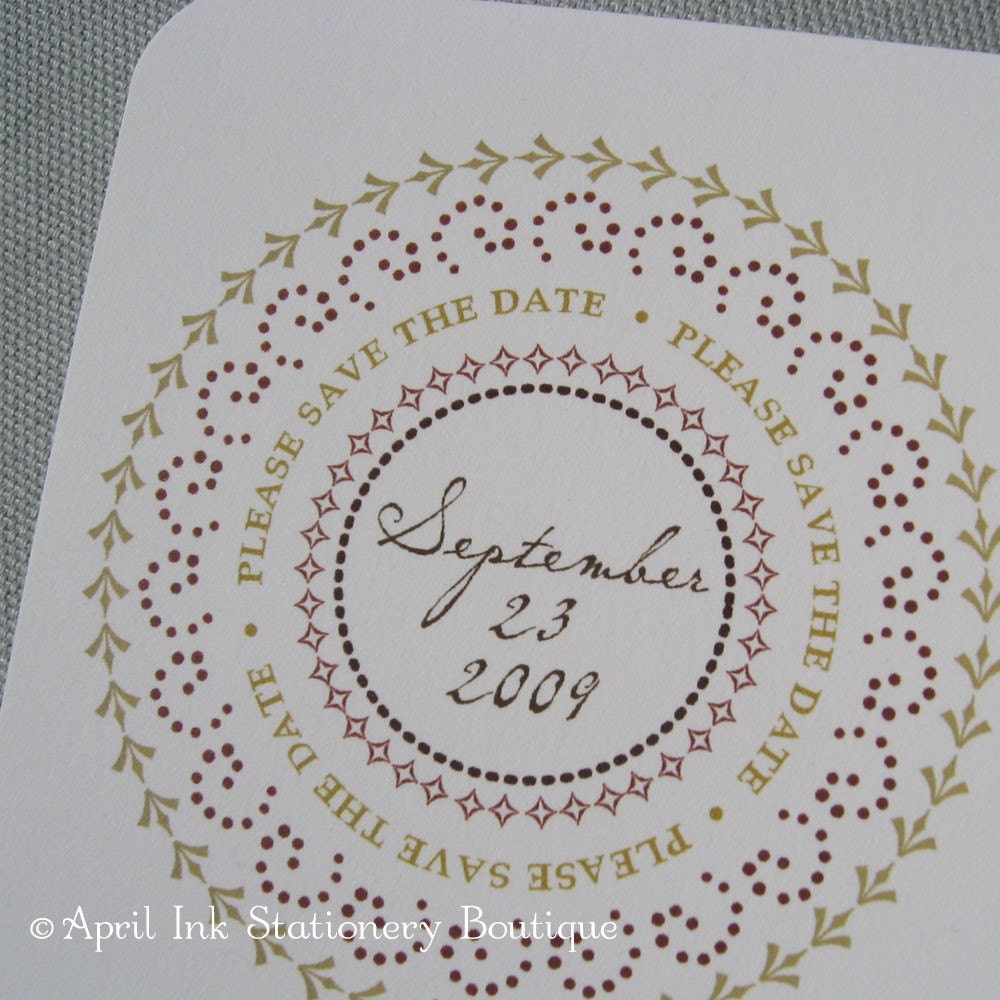 Pretty Fall Circles Save the Date Cards-Set of 20
