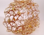copper gold wire crochet cuff