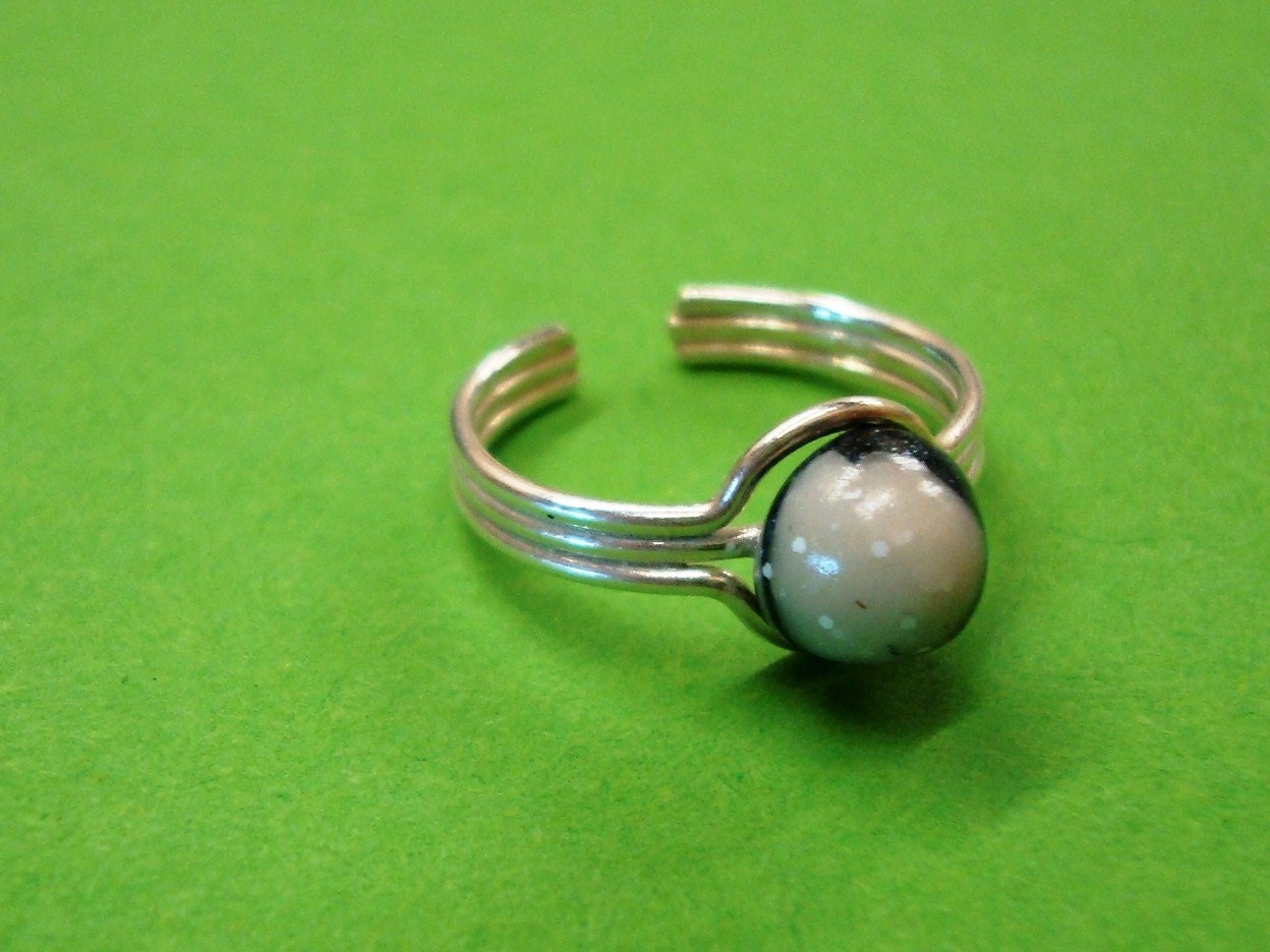 Fun and Funky Handmade Bead Sterling Silver Ring
