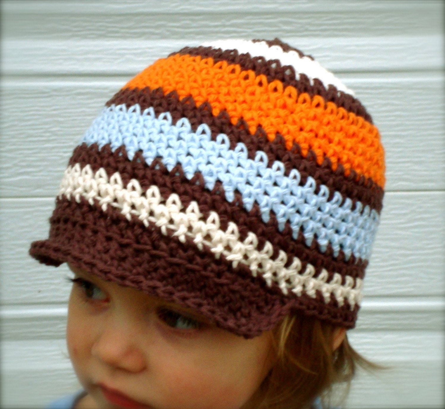 Cotton Chocolate Goldfish Stripe Bebop Brim Hat
