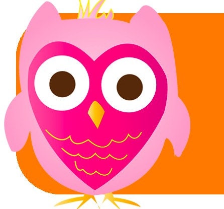 Pre-made Banner Pink and Pumpkin Cute Little Owl