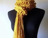 Fields of Gold Crochet Scarf in Golden Yellow
