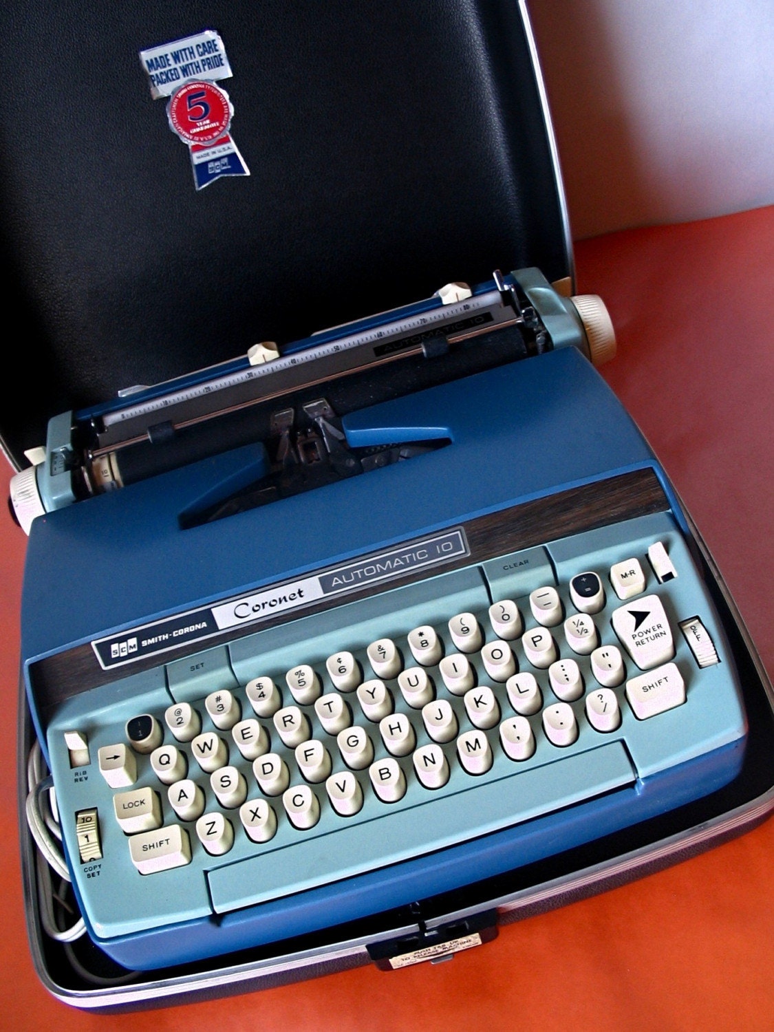 Smith Corona Coronet Automatic 10 Blue Electric Typewriter 