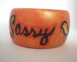 Sassy Chick Wood-Burned Bangle Bracelet  (Small)