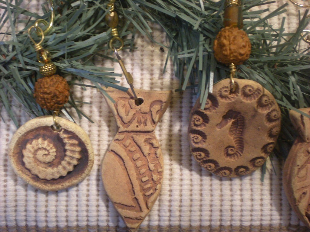 Ready for the Holiays Sale 4 designer nautical ornaments from the muddymuse